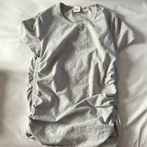 TNA side cinched Heather Gray Top